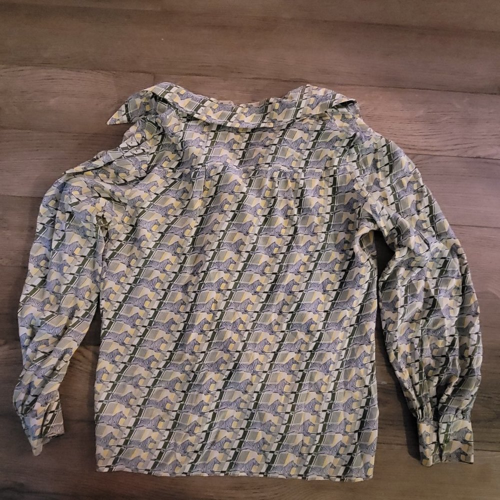 Vintage 1960's Gucci Zebra Print Womens Large 100 percent Silk - Picture 4 of 6